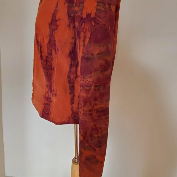 Suede leather Jacket rodeo cowgirl western equestrian orange purple small 4 6 8 - Picture 5 of 6